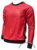 Bruno Red and Black Faux Leather 3-Stripe Wind Long Sleeve Shirt
