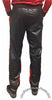 Bruno Black and Red Faux Leather 3-Stripe Wind Pants