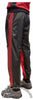 Bruno Black and Red Faux Leather 3-Stripe Wind Pants