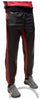 Bruno Black and Red Faux Leather 3-Stripe Wind Pants