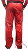 Bruno Red and Black Faux Leather 3-Stripe Wind Pants