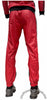 Bruno Red and Black Faux Leather 3-Stripe Wind Pants