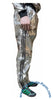 Bruno Silver Thin Shiny Nylon 3-Stripe Wind Pants