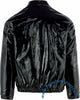 Bruno Black Shiny PVC Vinyl PU Plastic 3-Stripe Bomber Jacket