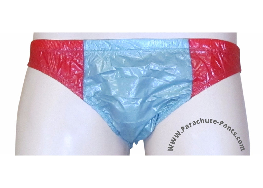 Bruno Grey/Red Shiny Plastic Nylon Underwear Shorts