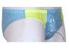 Bruno Grey/Yellow Shiny Plastic Nylon Underwear Shorts