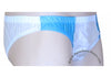 Bruno White/Blue Shiny Plastic Nylon Underwear Shorts