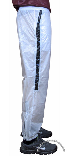 Bruno White Shiny Nylon/Plastic Wind Pants