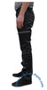 Countdown Black Shiny Nylon Parachute Pants with Grey Zippers