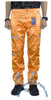 Countdown Orange Shiny Nylon Parachute Pants with Grey Zippers