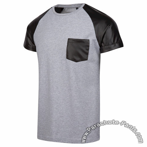 Level 9 Grey Faux Leather T-Shirt