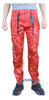 Countdown Red Shiny Nylon Parachute Pants w/ Long Black Zippers