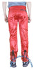 Countdown Red Shiny Nylon Parachute Pants w/ Long Black Zippers