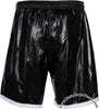 Bruno Black Shiny PVC Vinyl PU Plastic 3-Stripe Shorts