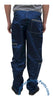 Panno D'Or Dark Blue Nylon Parachute Pants with Grey Zippers