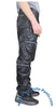 Panno D'Or Black Thin Nylon Parachute Pants with Grey Zippers