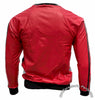 Bruno Red and Black Faux Leather 3-Stripe Wind Long Sleeve Shirt