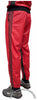 Bruno Red and Black Faux Leather 3-Stripe Wind Pants