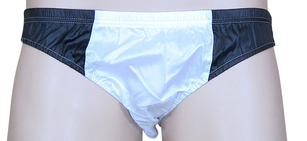 Bruno White/Black Shiny Nylon Underwear Shorts 2XL