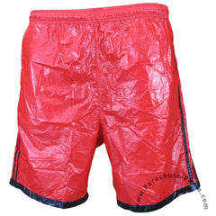 Bruno Red 3-Stripe Nylon Shorts