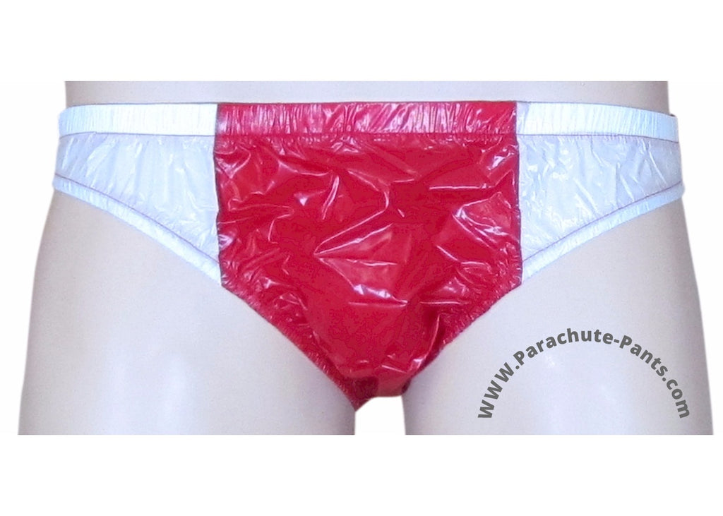 Bruno Red/White Shiny Plastic Nylon Underwear Shorts