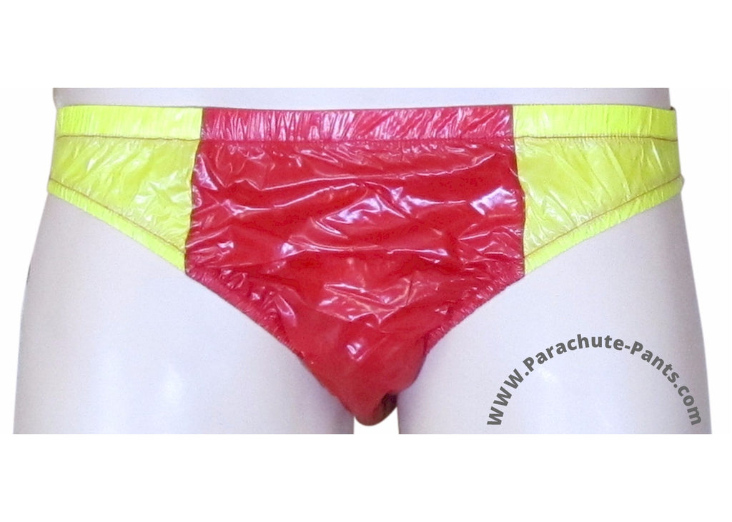 Bruno Red/Yellow Shiny Plastic Nylon Underwear Shorts