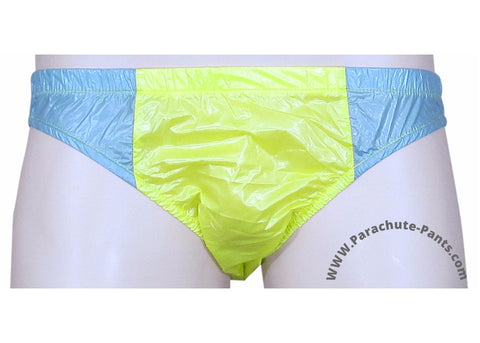 Bruno Yellow/Grey Shiny Plastic Nylon Underwear Shorts