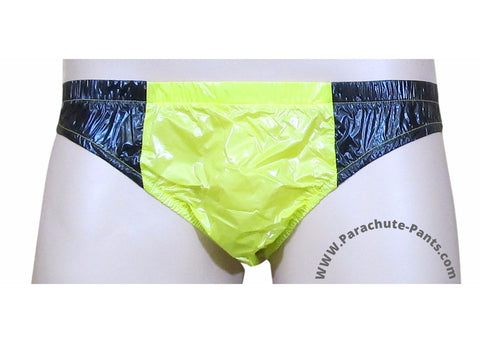 Bruno Yellow/Black Shiny Plastic Nylon Underwear Shorts