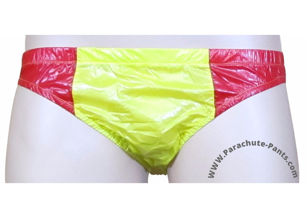 Bruno Yellow/Red Shiny Plastic Nylon Underwear Shorts