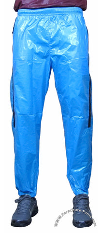 Bruno Blue Shiny Nylon/Plastic Wind Pants