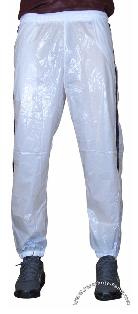 Bruno White Shiny Nylon/Plastic Wind Pants