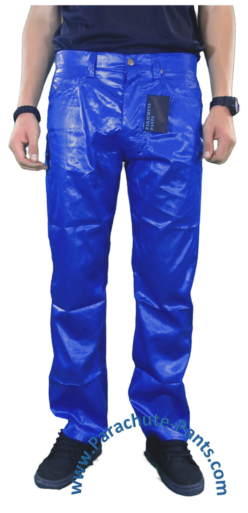 Countdown Blue Shiny Nylon 5-Button Jeans