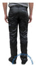Countdown Black Shiny Nylon Parachute Pants with Grey Zippers