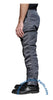 Bugle Boy Grey Vintage Nylon Parachute Pants with Black Zippers