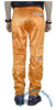 Countdown Orange Shiny Nylon Parachute Pants with Grey Zippers