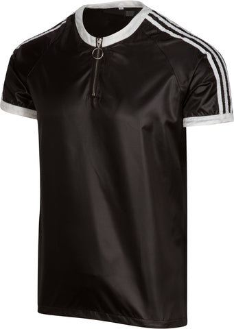 Bruno Black 3-Stripe Nylon T-Shirt