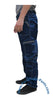 Panno D'Or Dark Blue Nylon Parachute Pants with Grey Zippers