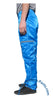 Panno D'Or Blue Nylon Parachute Pants with Grey Zippers